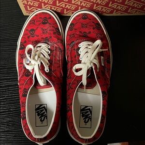 Vans Red Skull Pattern Shoes